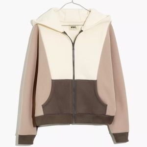 Madewell MWL Butterfleece Colorblock Zip Hooded Sweatshirt